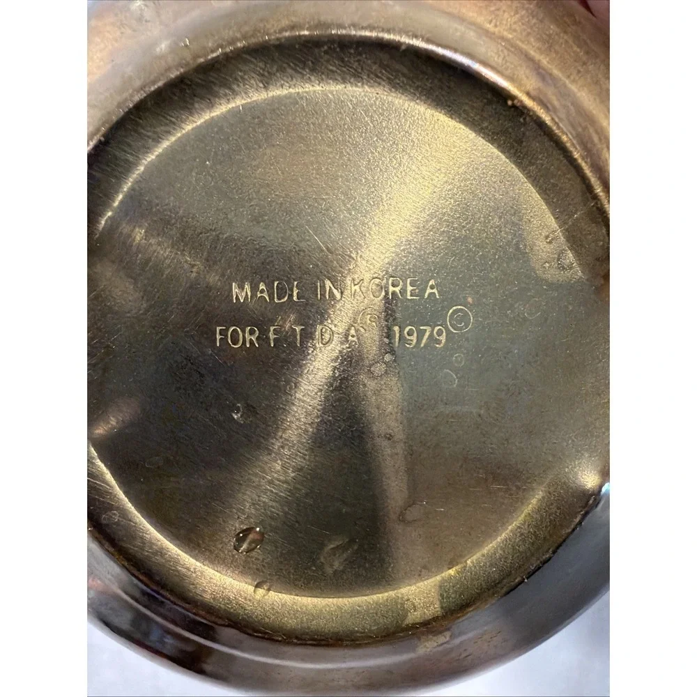 Vintage Brass Pot Made In Korea For FTD Floral 1979